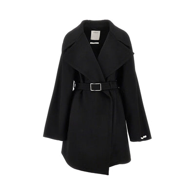wool coat with belt