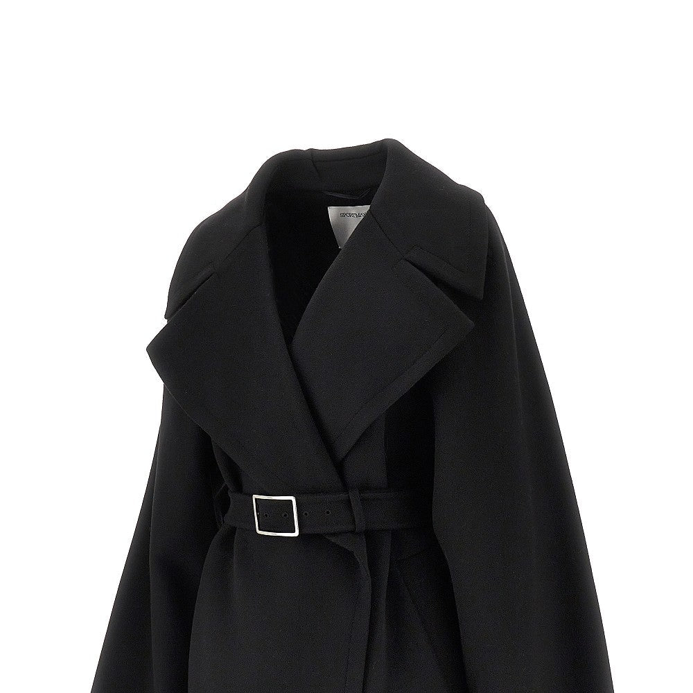 wool coat with belt