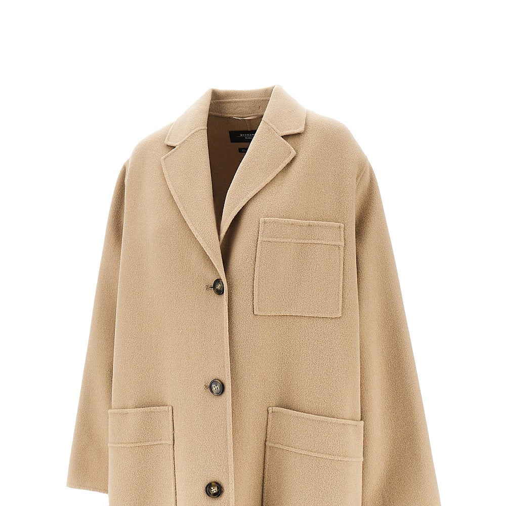 MAX MARA WEEKEND 42 double wool blend single-breasted coat