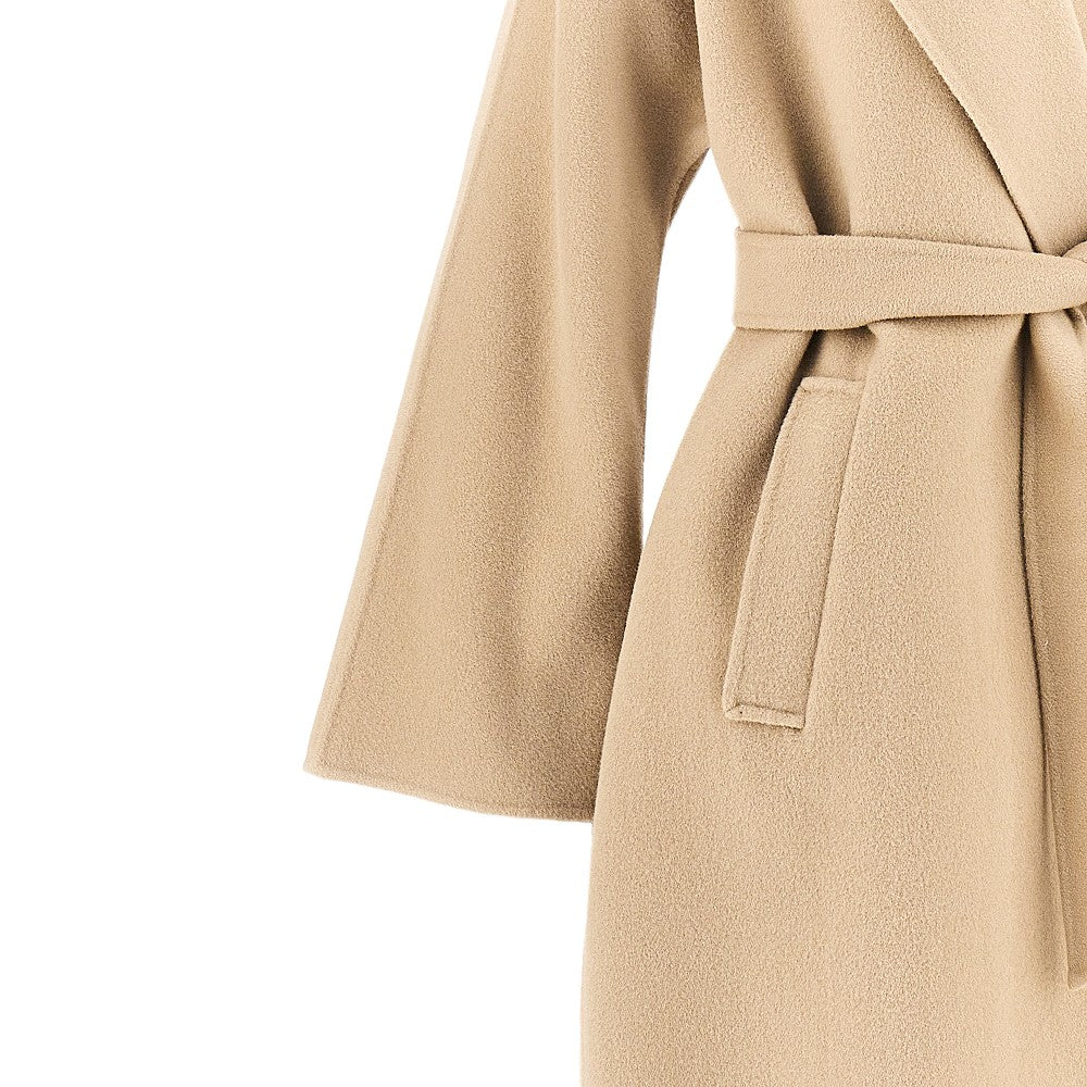 double cloth coat with belt