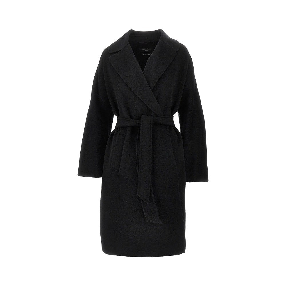 double cloth coat with belt