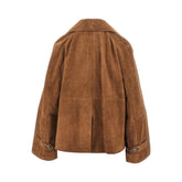 MAX MARA WEEKEND 42 suede leather double-breasted jacket