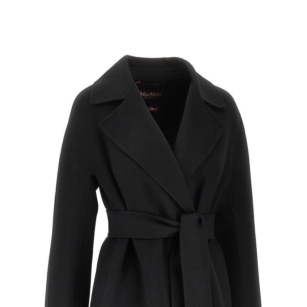 MAX MARA STUDIO 38 midi cloth coat with belt