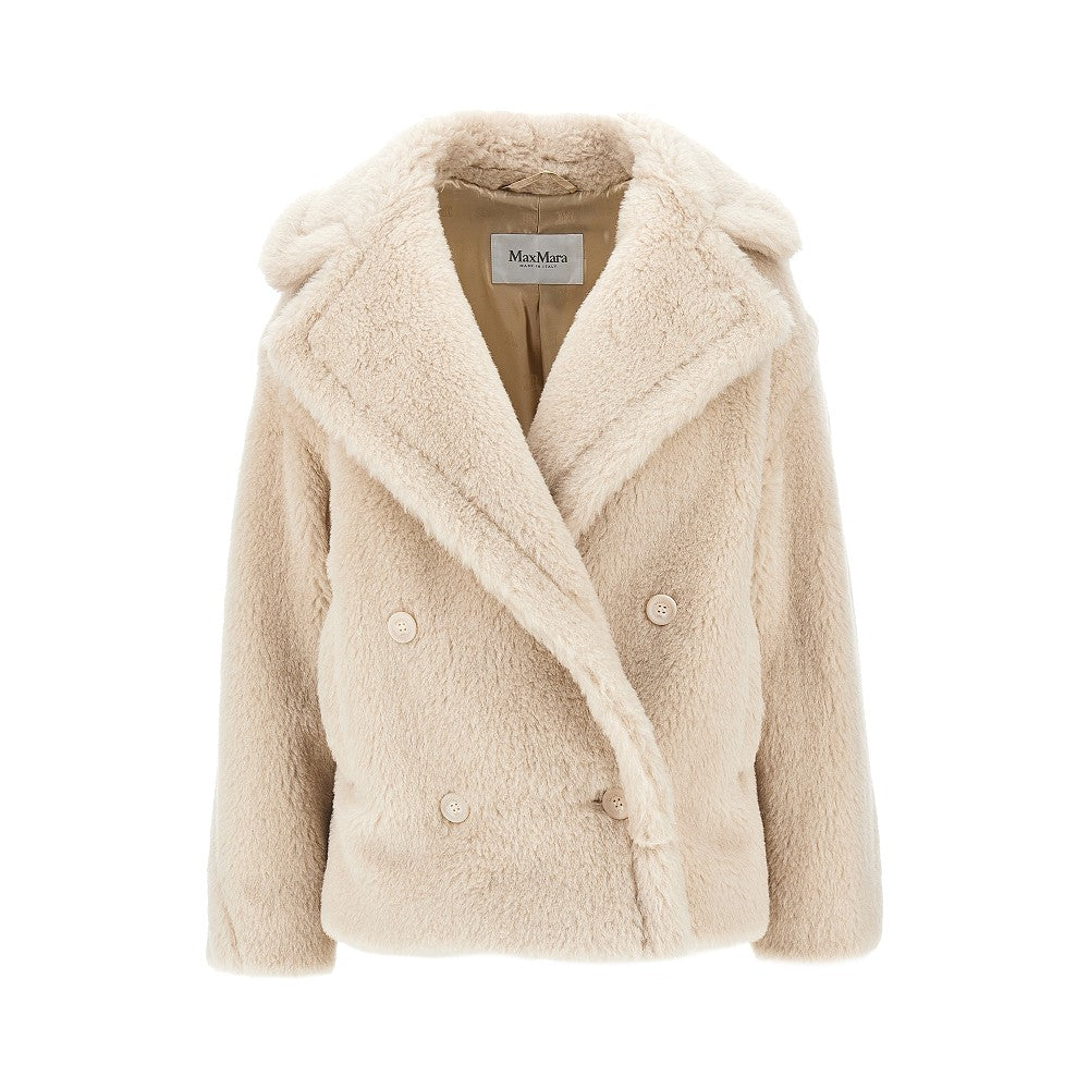 wool-blend short coat