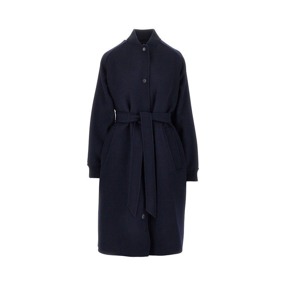 nylon and virgin wool coat