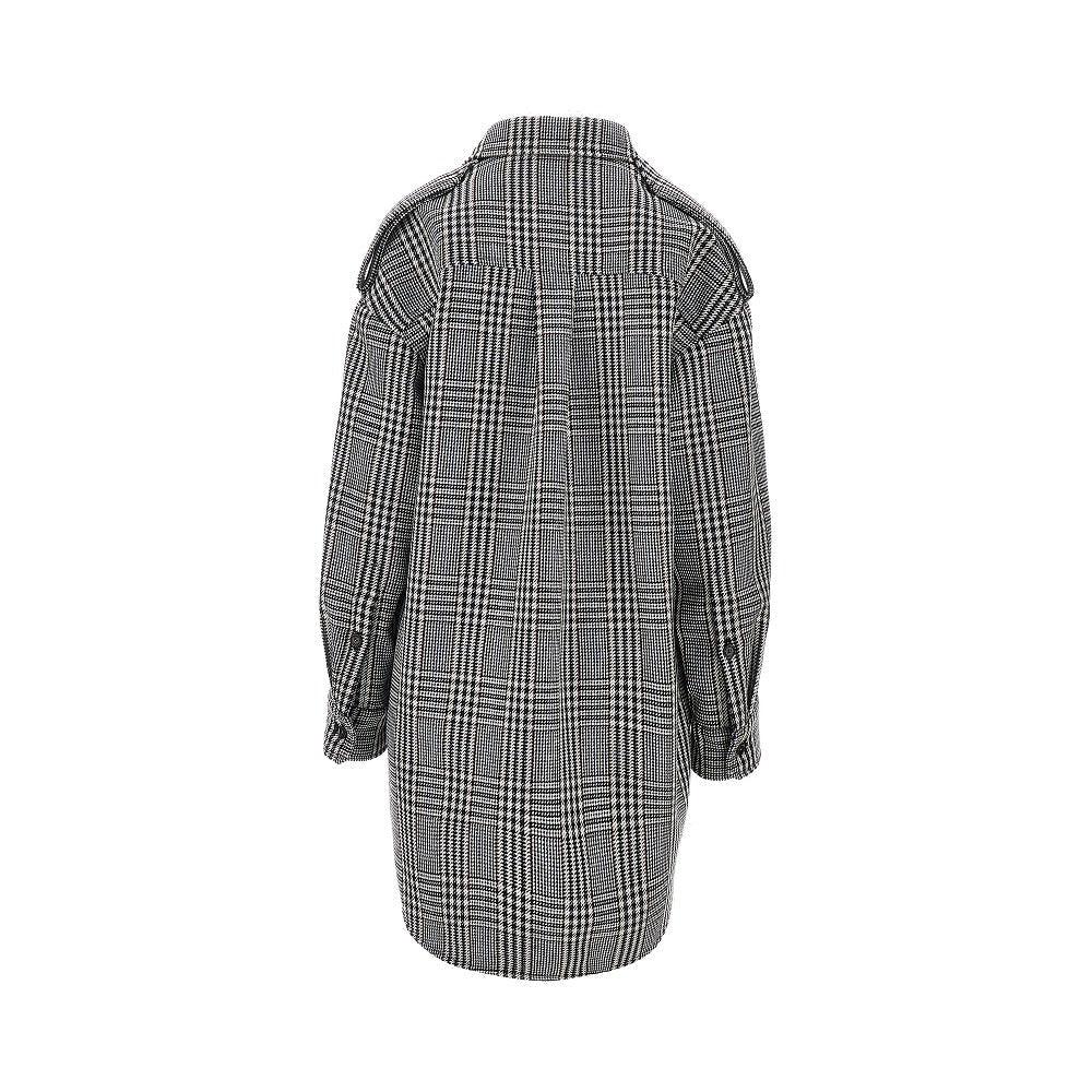 prince of wales wool overshirt
