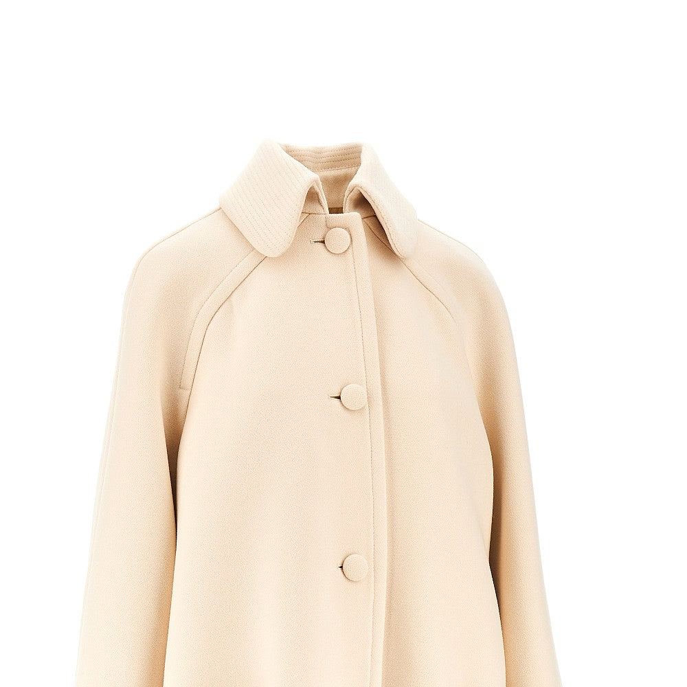 VALENTINO 40 wool drap peacoat with vgold details