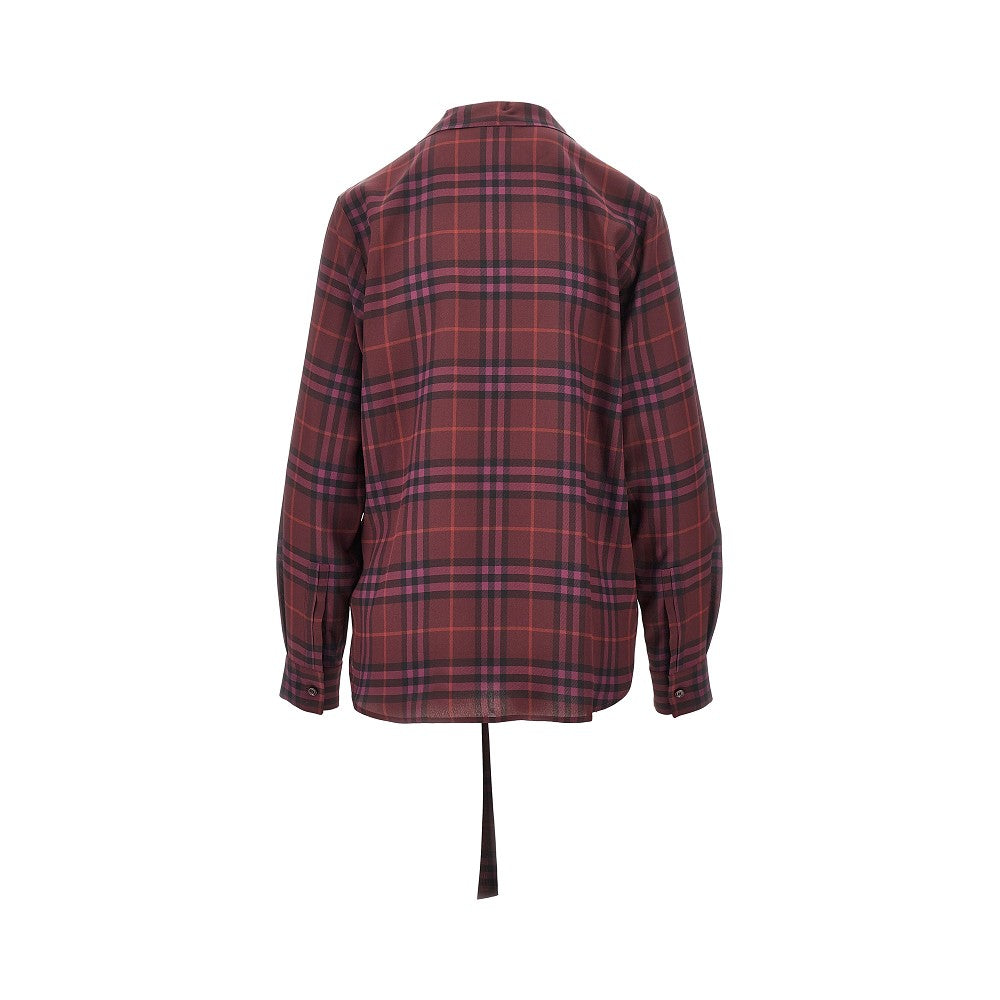 check silk shirt