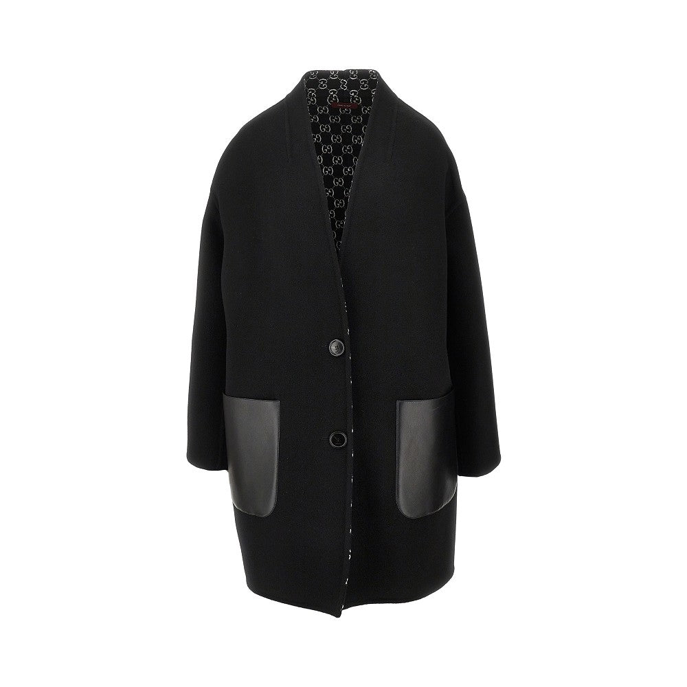 GUCCI 42 wool and silk reversible coat