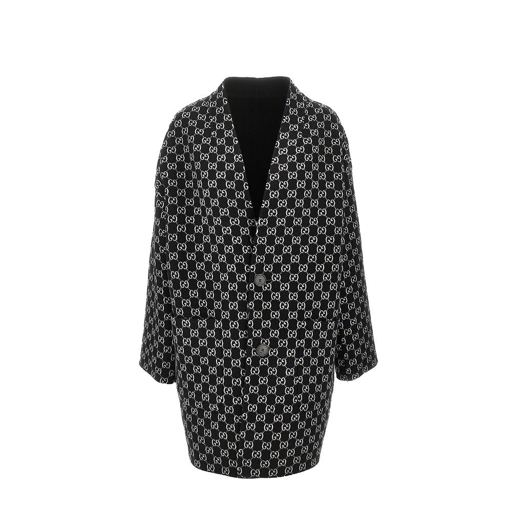 GUCCI 42 wool and silk reversible coat
