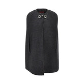 GUCCI 40 wool and silk cape with horsebit detail