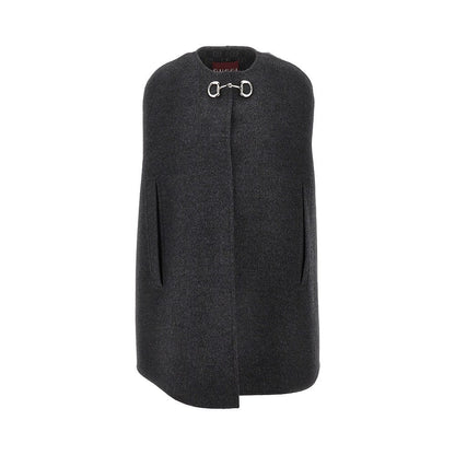 GUCCI 40 wool and silk cape with horsebit detail