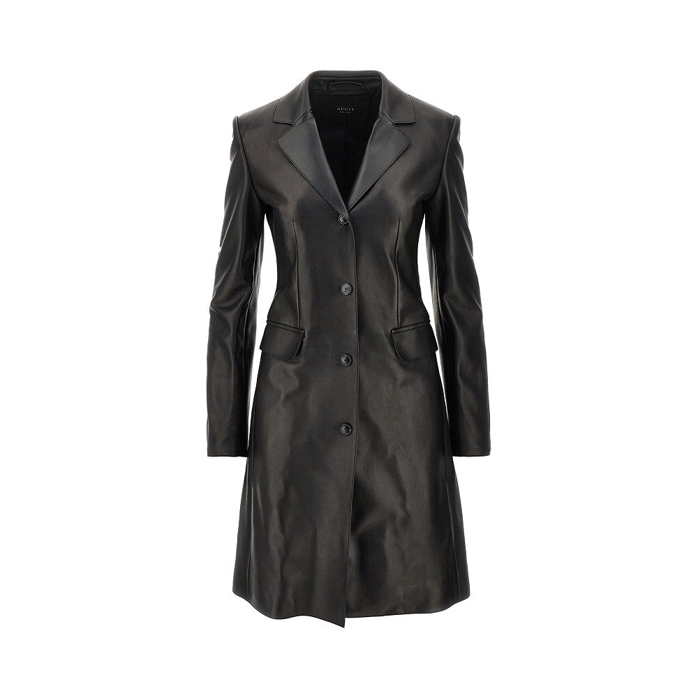 GUCCI 40 nappa leather single-breasted coat