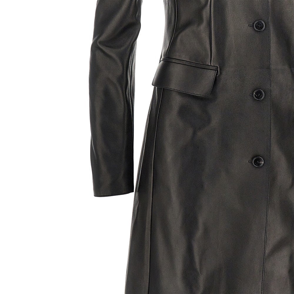 GUCCI 40 nappa leather single-breasted coat