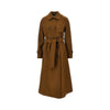 pressed wool long trench coat