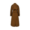 pressed wool long trench coat