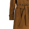 pressed wool long trench coat