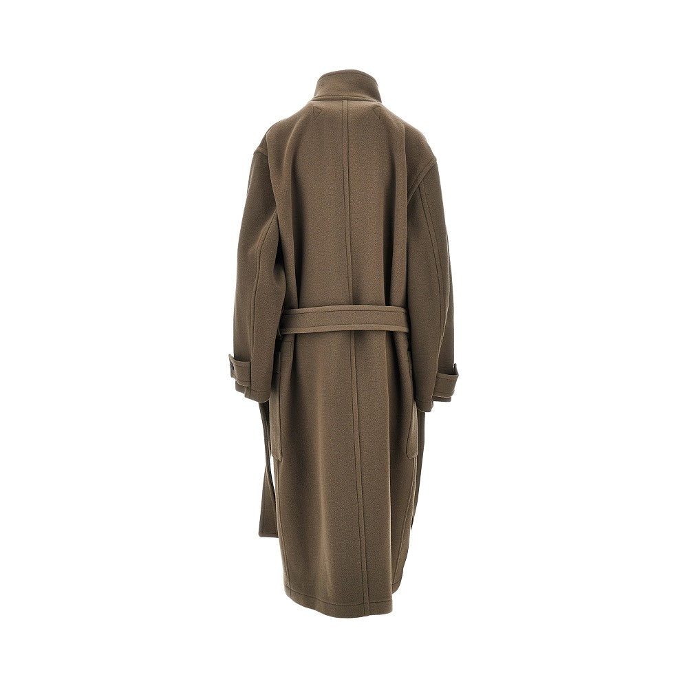 wool belted long coat