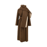 P.A.R.O.S.H. L reversible long wool coat with scarf
