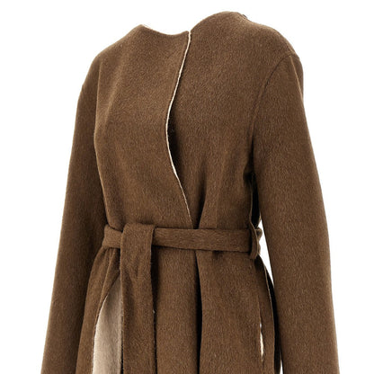 P.A.R.O.S.H. L reversible long wool coat with scarf