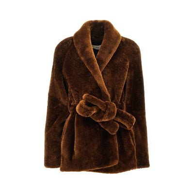 fur belted robe jacket