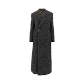 DOLCE&GABBANA 42 mouliné wool and silk blend long coat