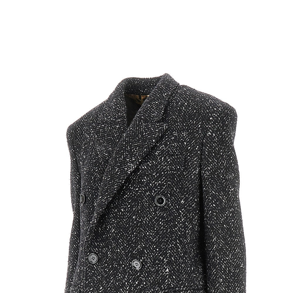 DOLCE&amp;GABBANA 42 mouliné wool and silk blend long coat