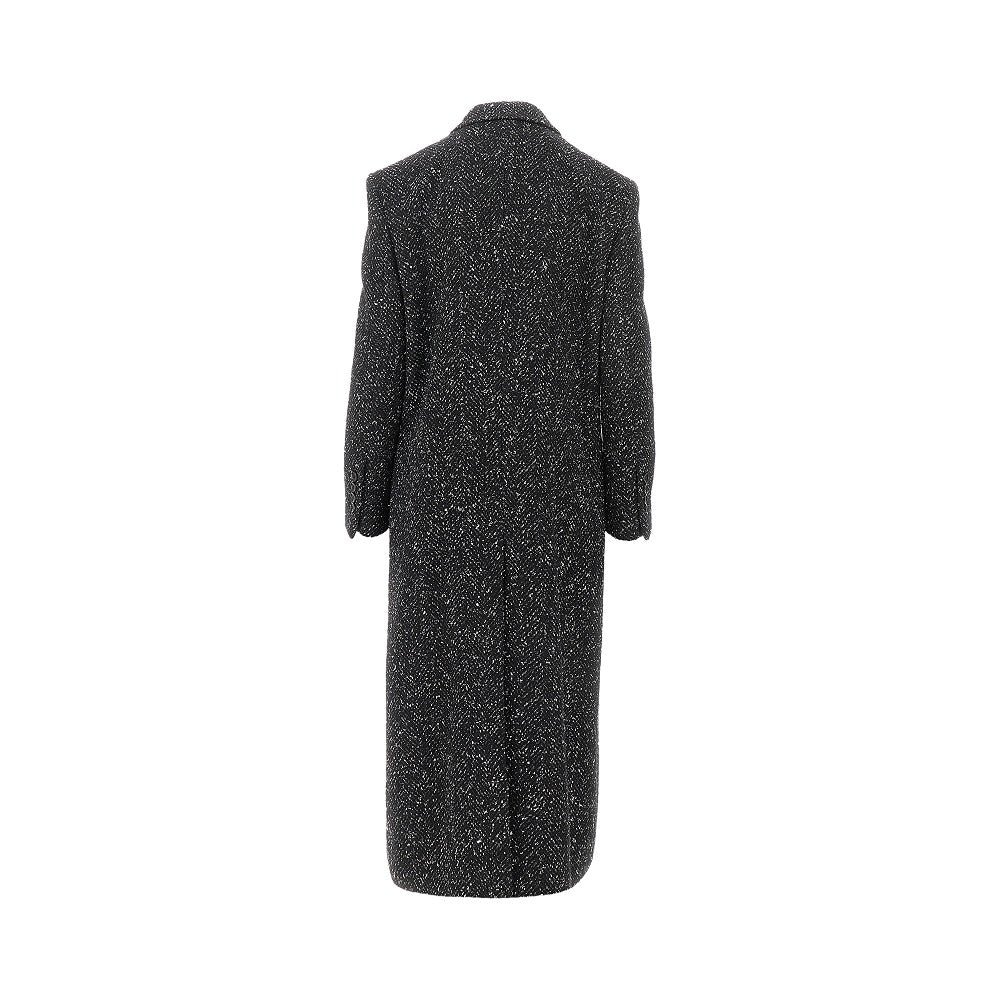 DOLCE&amp;GABBANA 42 mouliné wool and silk blend long coat