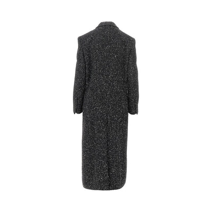 DOLCE&amp;GABBANA 42 mouliné wool and silk blend long coat