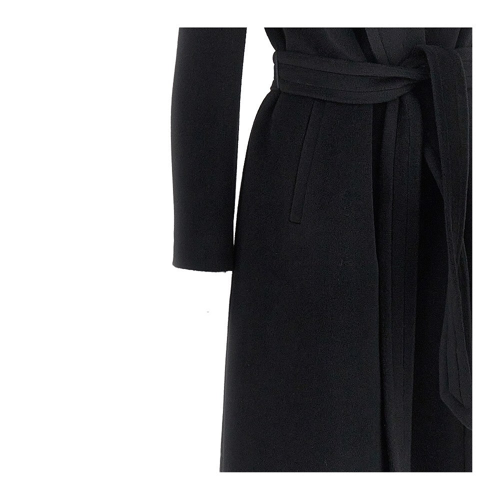 TAGLIATORE 40 wool cloth long coat with belt