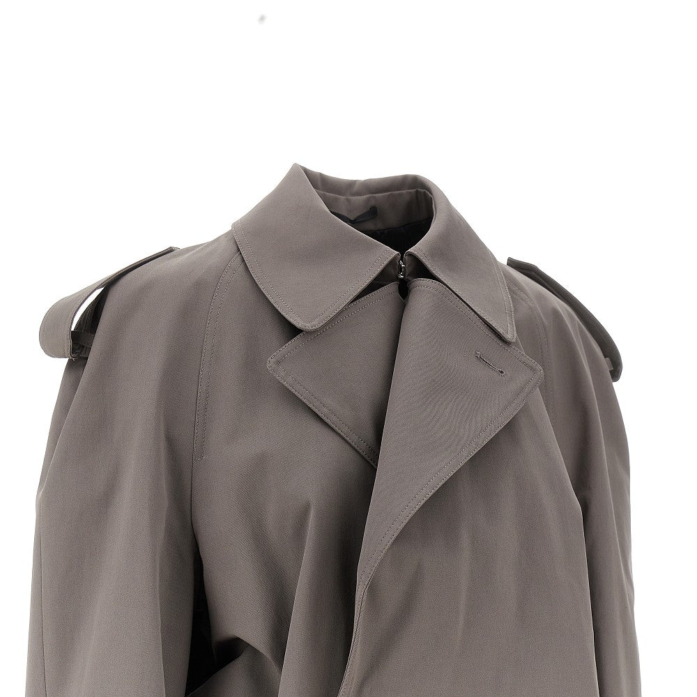 MM6 42 short trench coat with raw-cut hem