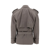 MM6 42 short trench coat with raw-cut hem