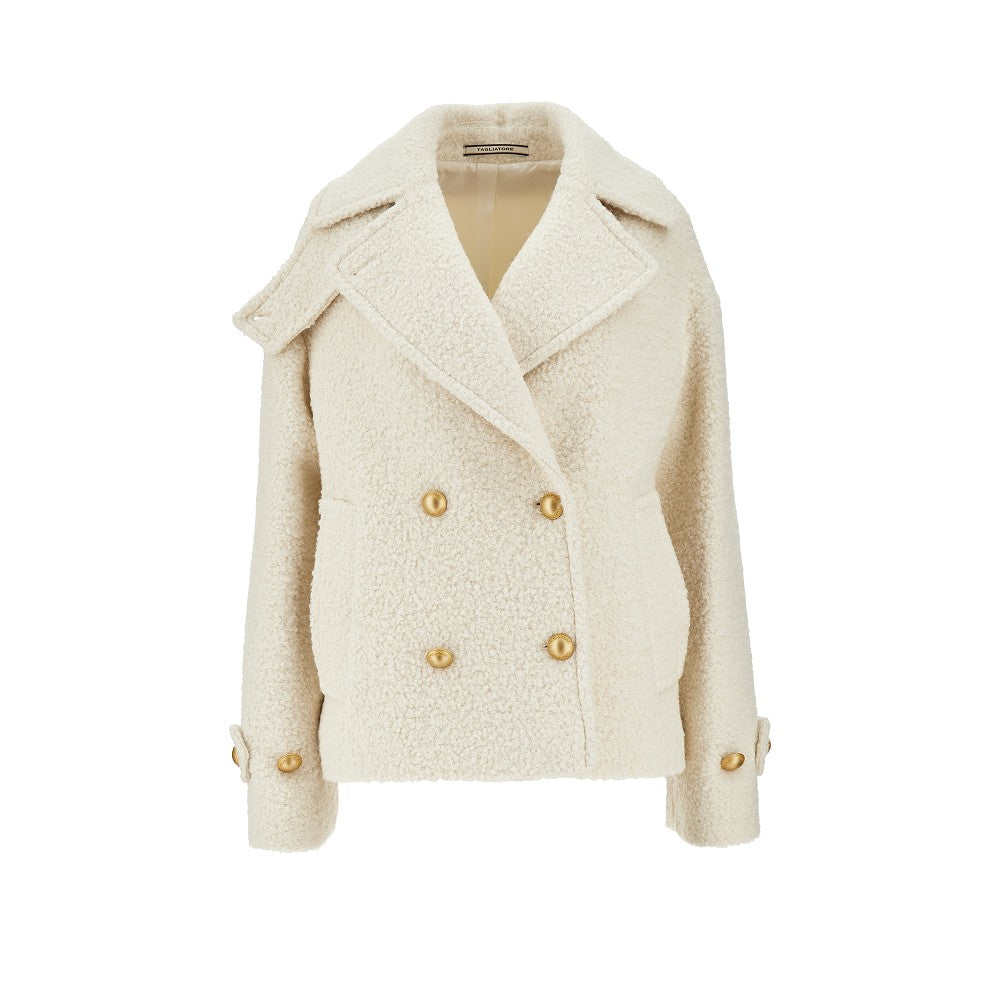 TAGLIATORE 44 bouclé wool-blend double-breasted coat