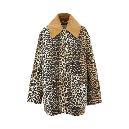 GANNI XXSXS leopard print canvas relaxed fit jacket