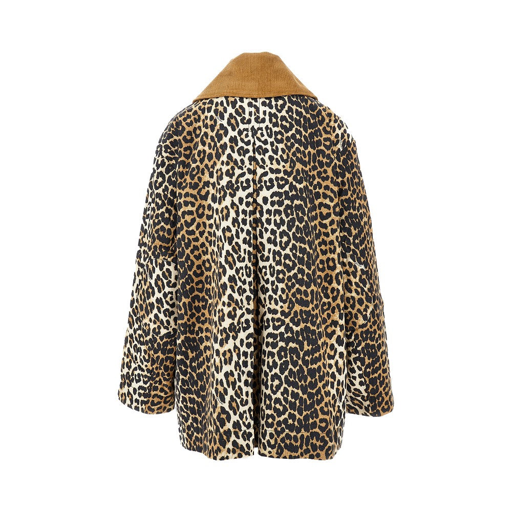 GANNI XXSXS leopard print canvas relaxed fit jacket