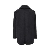 GANNI S-M wool-blend oversized double-breasted peacoat