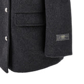GANNI S-M wool-blend oversized double-breasted peacoat