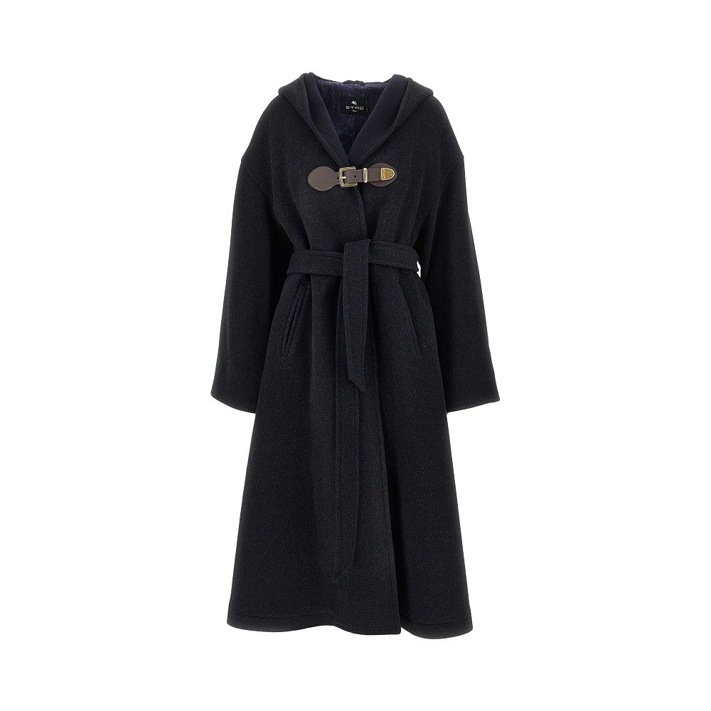 wool-blend oversized coat