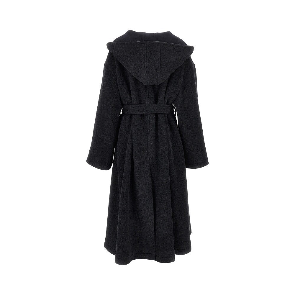 wool-blend oversized coat