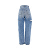 high-rise jeans with side rips