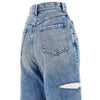 high-rise jeans with side rips