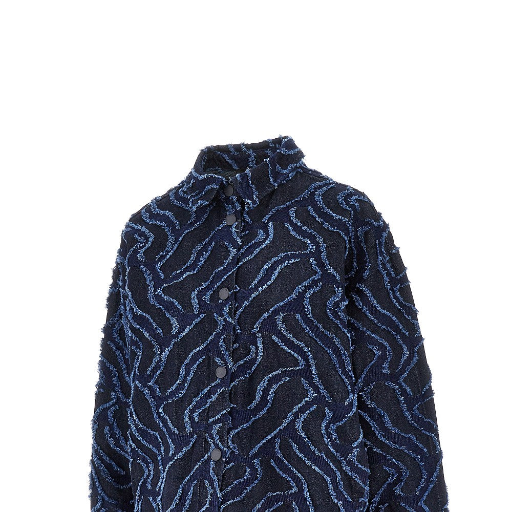 EMPORIO ARMANI 42 jacquard denim overshirt