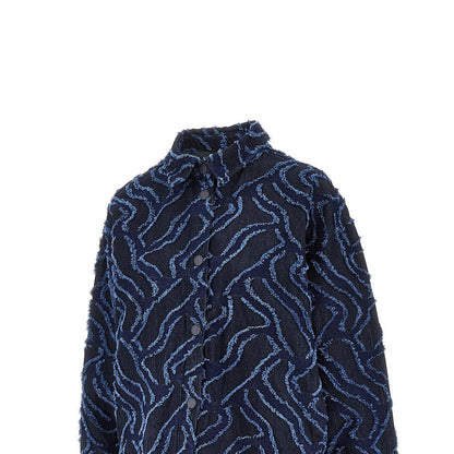 EMPORIO ARMANI 42 jacquard denim overshirt