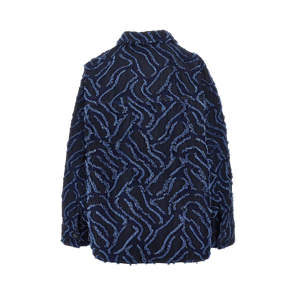 EMPORIO ARMANI 42 jacquard denim overshirt