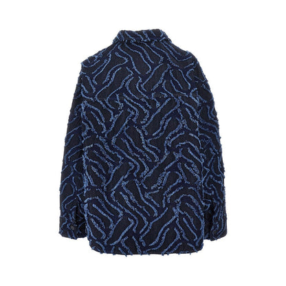 EMPORIO ARMANI 42 jacquard denim overshirt