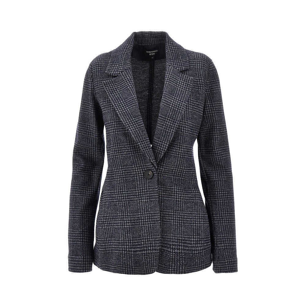 EMPORIO ARMANI 38 icon prince of wales single-breasted jacket