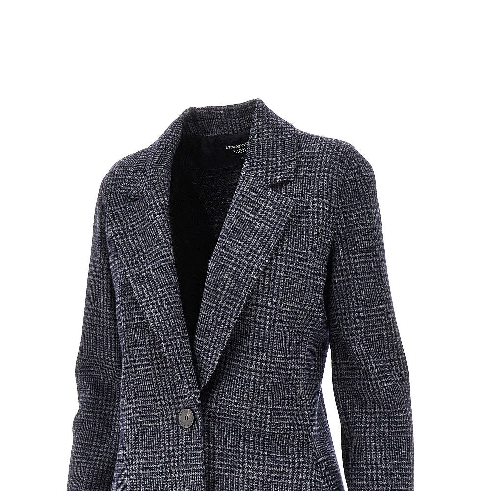 EMPORIO ARMANI 38 icon prince of wales single-breasted jacket