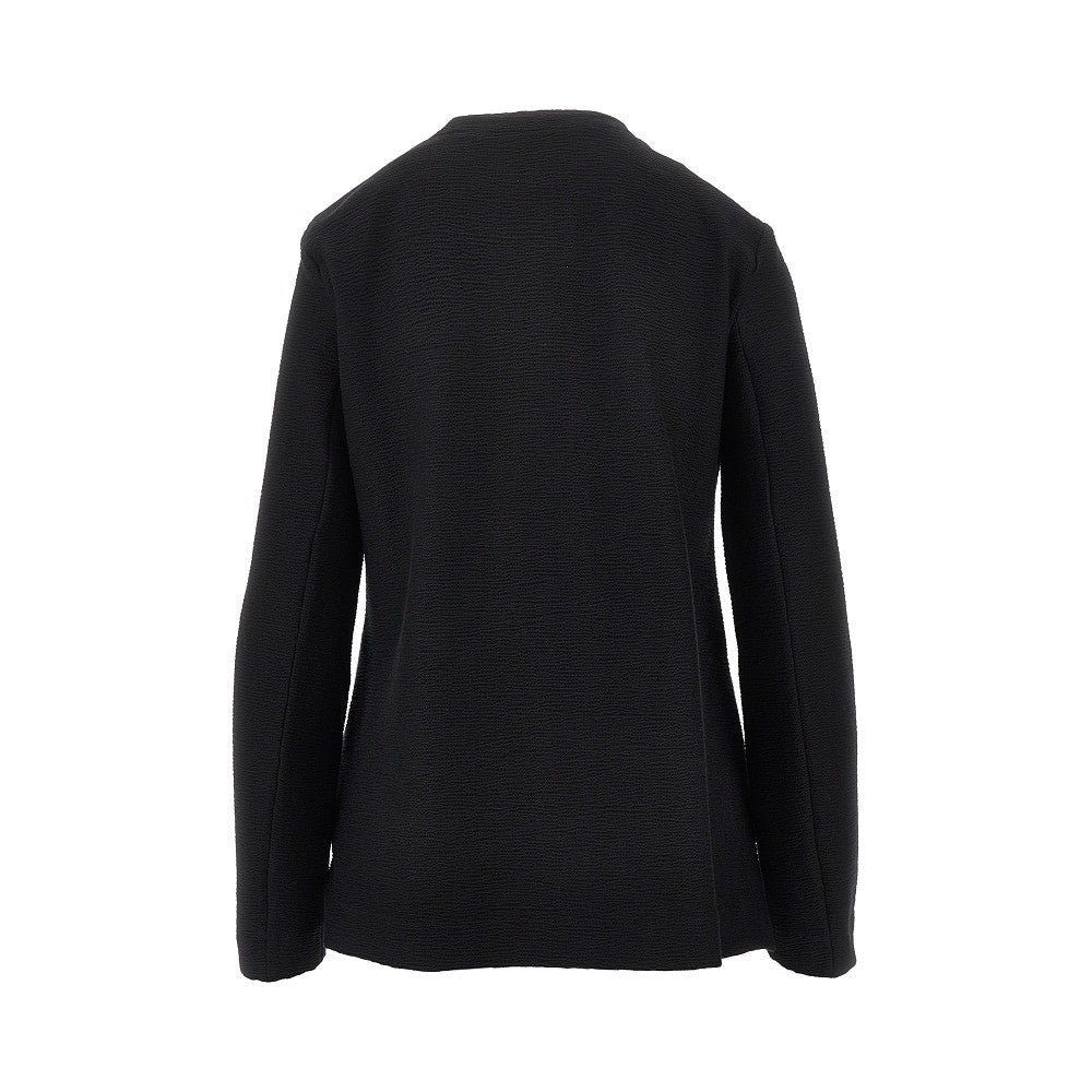 EMPORIO ARMANI 40 embossed cotton-blend jacket