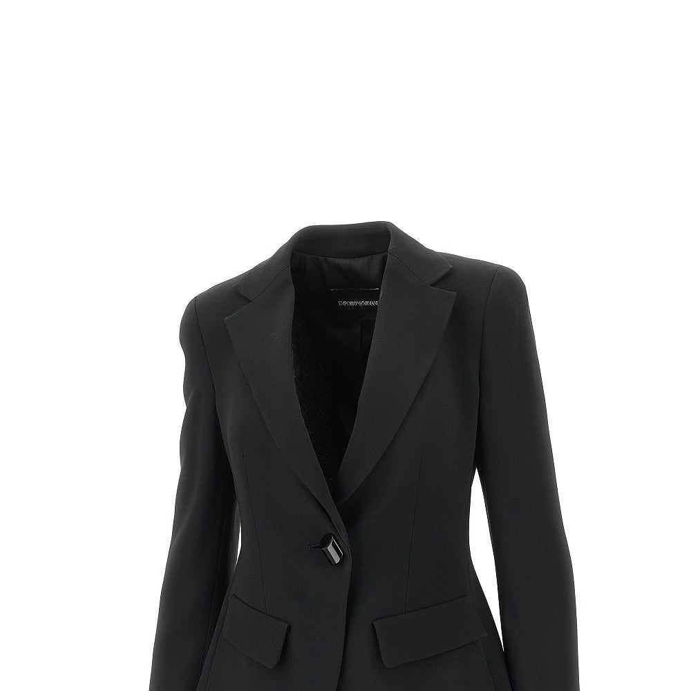 EMPORIO ARMANI 46 crepe cady single-breasted jacket