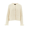 raffia effect crochet knit jacket